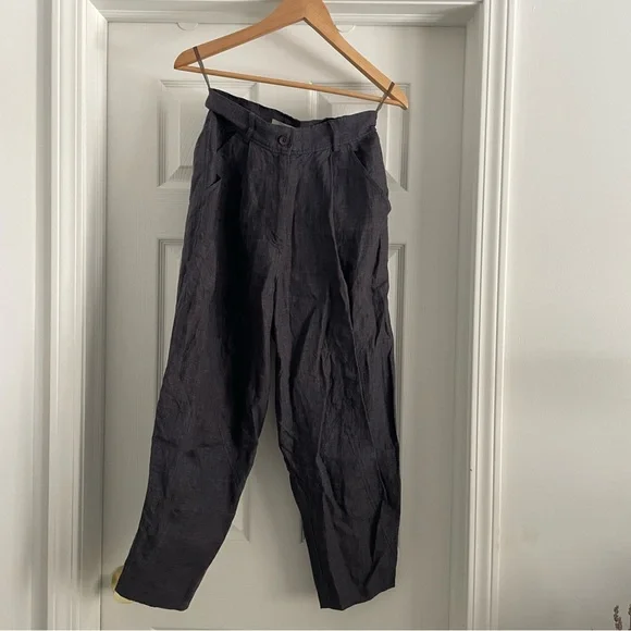 7115 by SZEKI Pleated Linen Trousers - Picture 1 of 4